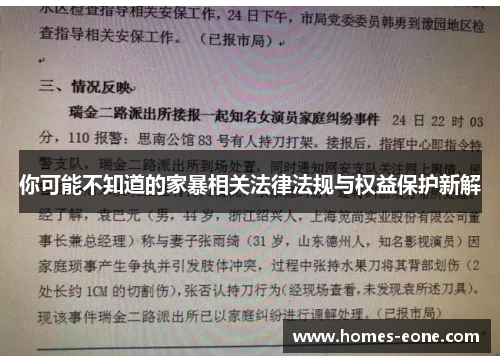 你可能不知道的家暴相关法律法规与权益保护新解